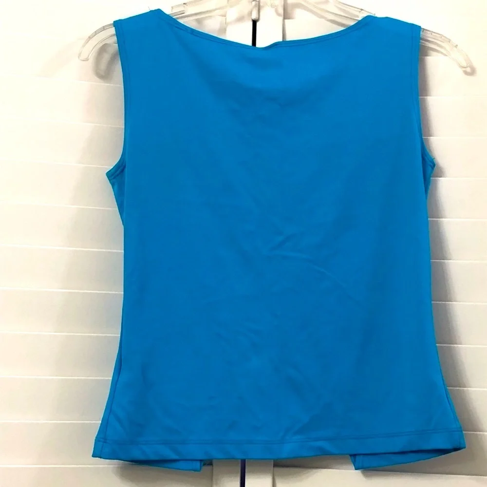 Forever 21 blue top w/belly button cut out Size L —#086 - Picture 3 of 13